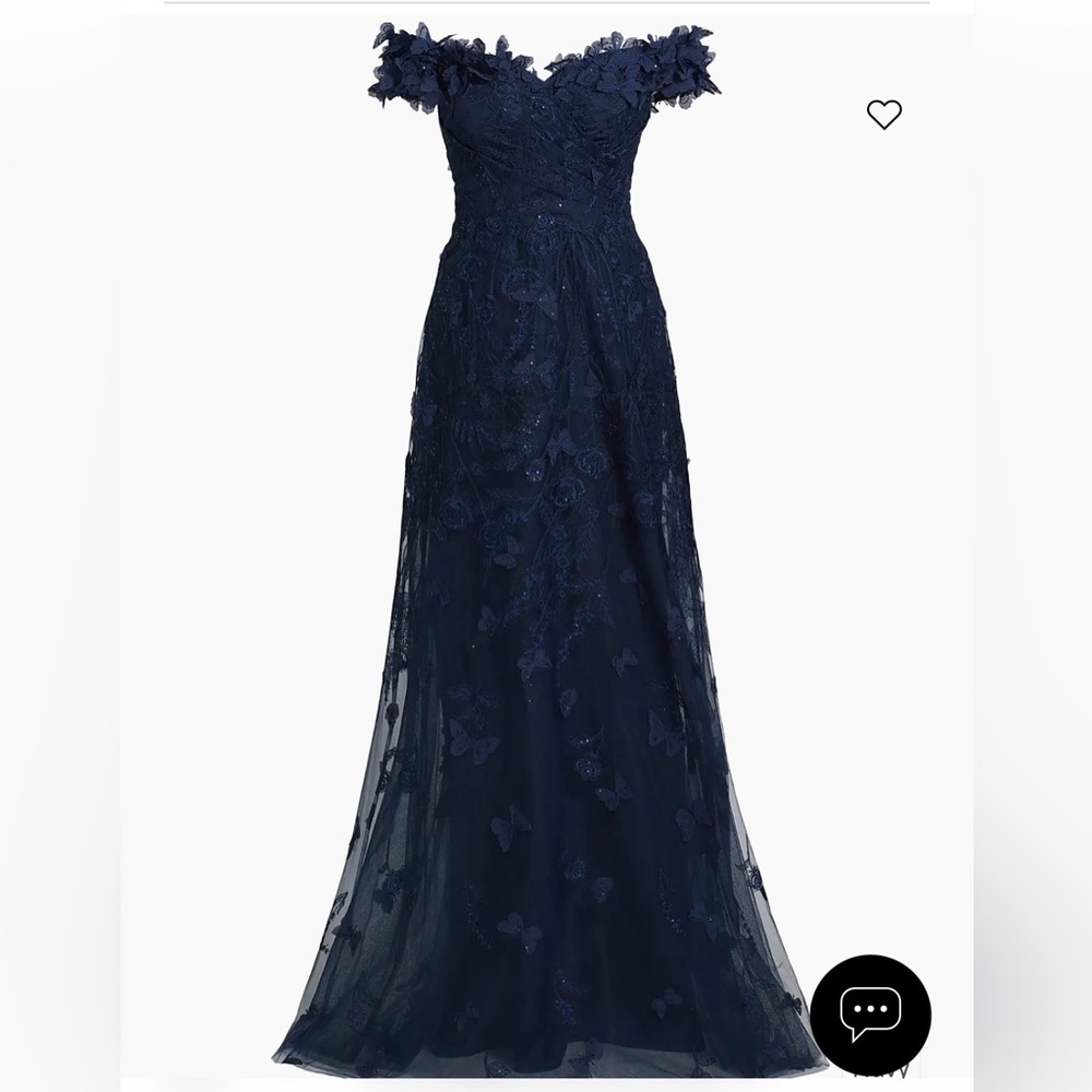 Elegant Navy Blue Evening Gown